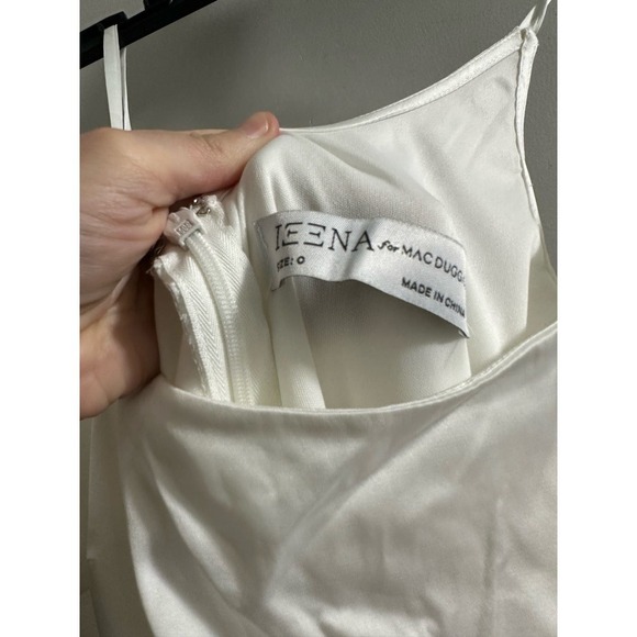 🔥FLASH SALE🔥 Ieena by Mac Duggal SCOOP NECK SATIN GOWN White - Picture 7 of 12